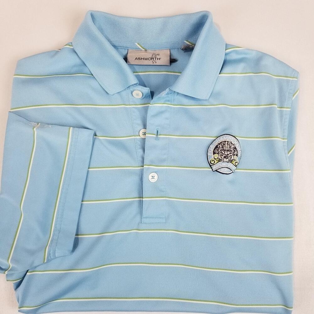 Ashworth Golf Polo Shirt Mens Small Blue PGA Championship Whistling Straits